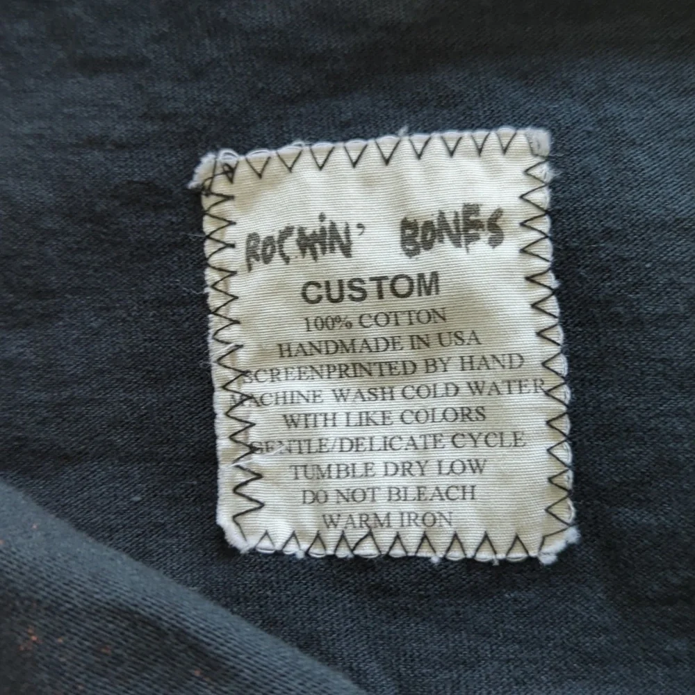 *RARE* Rockin' Bones Custom Halter Tunic/Dress Black with Orange Skeleton XS - Picture 3 of 9